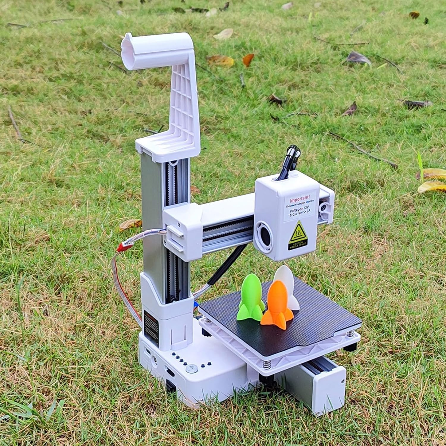 Mini 3D Printer, 3D Printers for Beginners, High Speed & Precision Frequency Division Multiplexing 3D Printer, Printing Size Approx. 100 X 100 X 100Mm / 4 X 4 X 4In (White) - Black image number 5