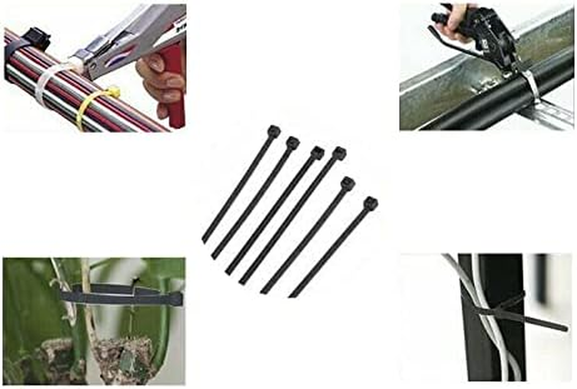 Costcom Cable Ties Zip Ties Nylon UV Stabilised 100/200X Bulk Black Cable Tie Bulk Black Zip Ties for Home, Office & Industrial Applications (5.00Mm X 300Mm, 200X)