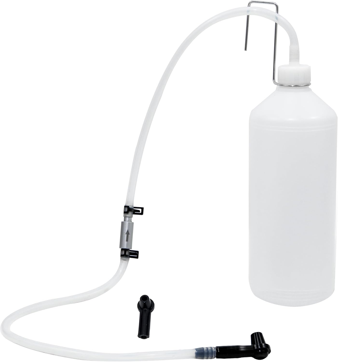 Brake Fluid Bleeder Bottle with Non-Return Check Valve and Hanging Hook Replacement for Car and Motorcycle Brake Oil Change - 1L One Person Brake Bleeder Kit