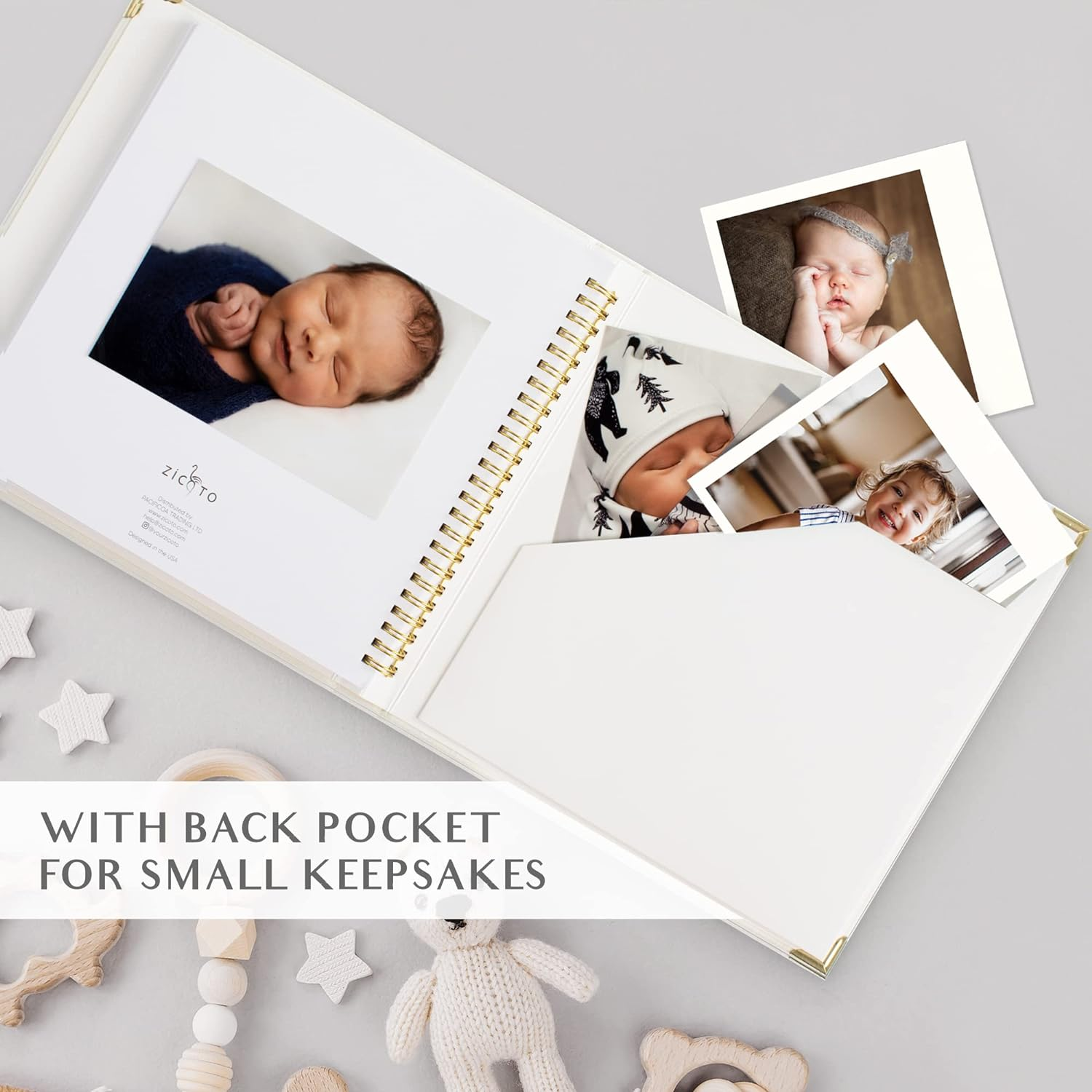 Keepsake Baby Memory Book for Boys and Girls &ndash; Timeless First 5 Year Baby Book &ndash; Gender Neutral Linen Baby Journal Scrapbook or Photo Album - a Milestone Book to Record Every Event from Birth to Age 5