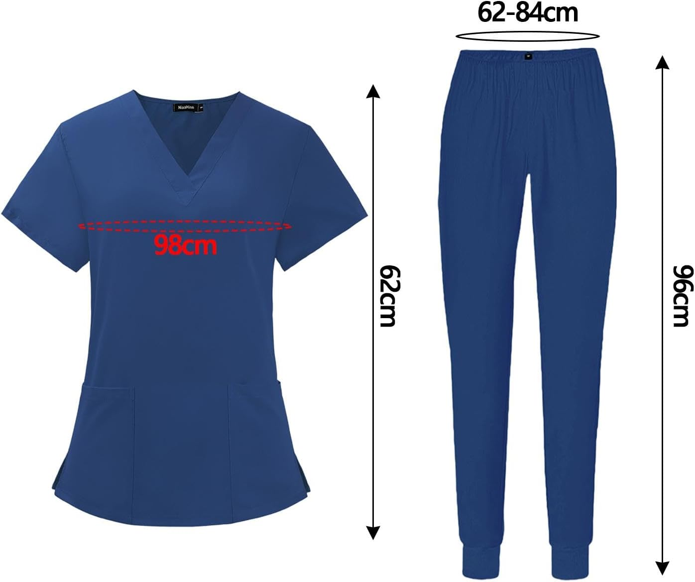 Nurse Work Uniforms Workwear Women'S Scrub Set Machine Wash Soft Fabric Durable V Neck Scrub Top and Pants for Beauty Center image number 7