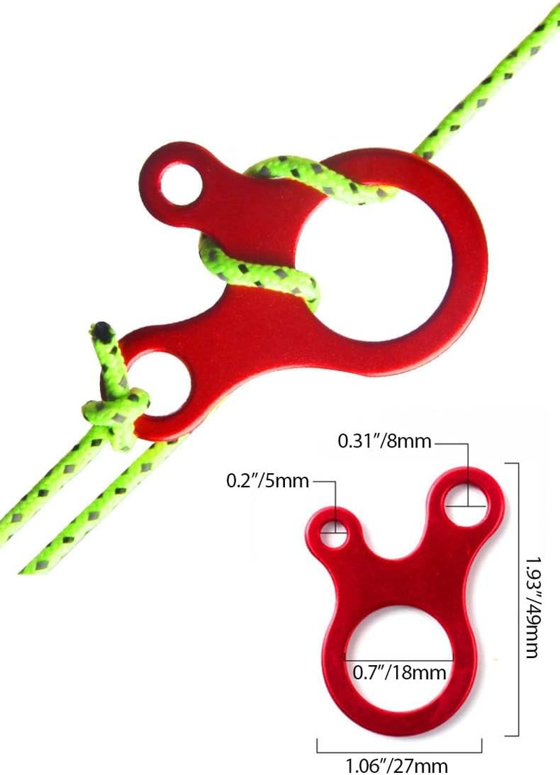 Takelablaze 20Pcs Guyline Wind Rope Buckle Aluminum Alloy Guyline Cord Adjuster Tent Tensioners Rope Adjuster Tent Rope Adjusters for Tent Camping Hiking Outdoor Activity image number 1