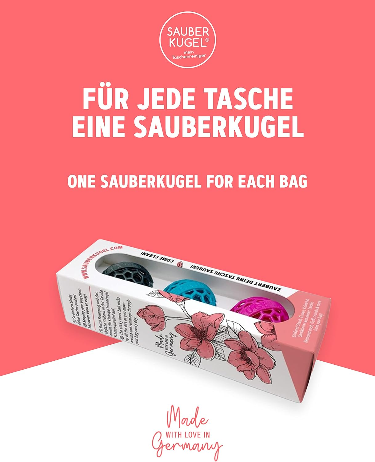 Sauberkugel - the Clean Ball - the Clever Way of Cleaning Purses, Bags, Backpacks and School Bags image number 6