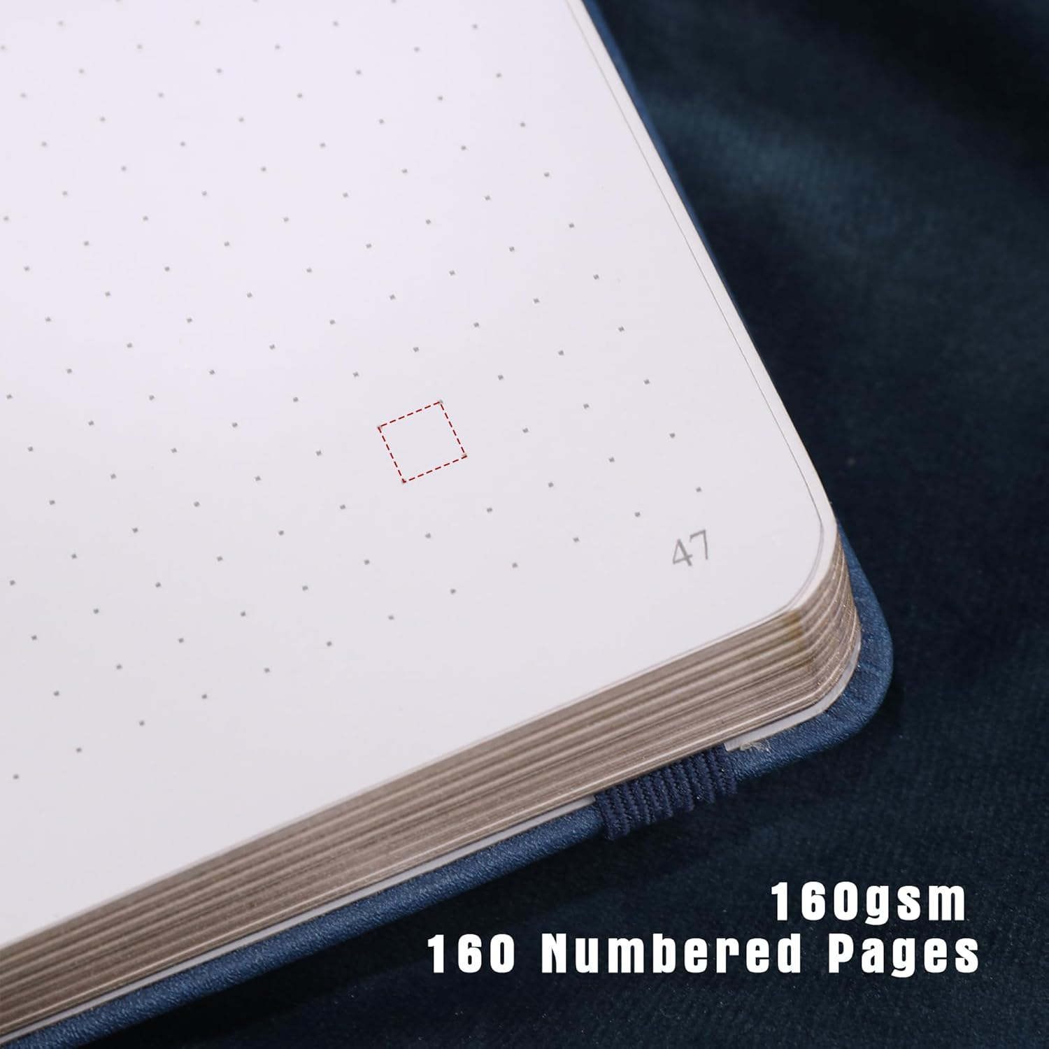 TIEFOSSI Bullet Dotted Journal, Dot Grid Notebook for Women Men, Hardcover PU Leather Journal, 160 GSM Thick Paper, 160 Numbered Pages with Gold Edges, 8 X 8 Square Diary - A-Grey image number 6