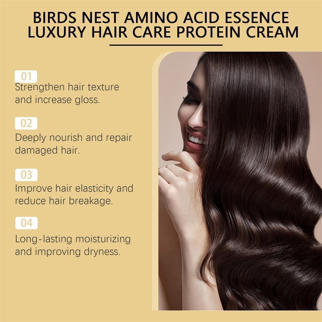 Amino Acid Essence Luxury Nourishing Hair Protein Cream,Repairing Essence Hair Mask,Amino Acid Moisturizing Repair Hair Care Conditioner 500Ml image number 2