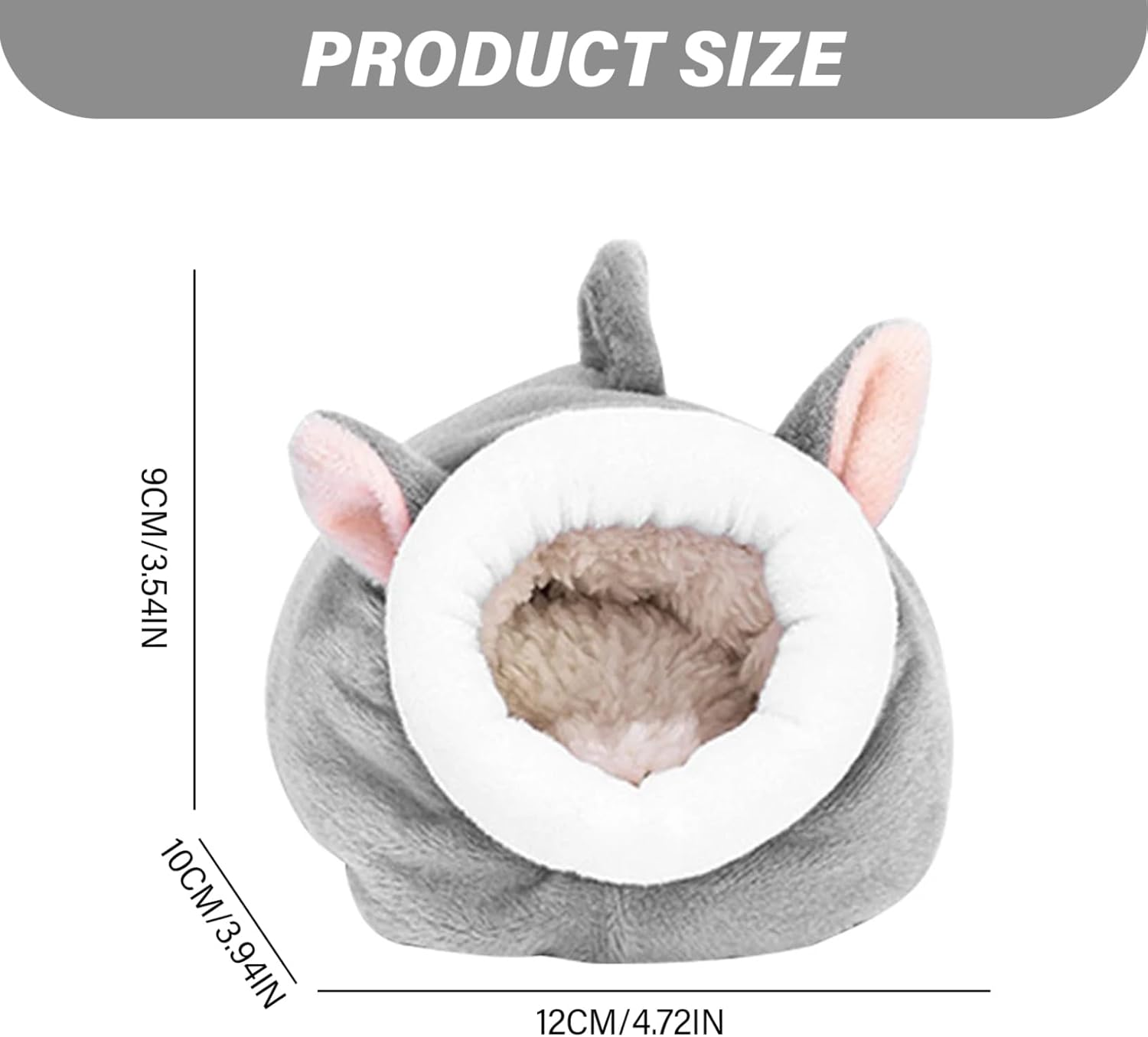 Hamster Bed Warm Hamster Hammock Comfortable Guinea Pig Bed Soft Plush Guinea Pig Hideout with Removable Cotton Pad Hangable Small Animal Cave for Small Pet image number 4