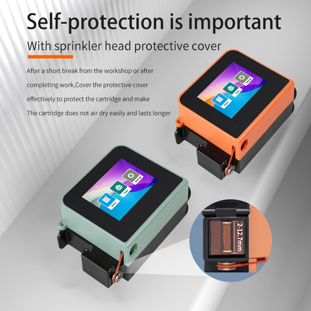 Mingzhe Inkjet Printer Mini Handheld Printer Portable 600DPI High Definition Inkjet Code Printer with 2.4Inch LED Touchscreen and Quick-Drying Ink Cartridge for Label/Production