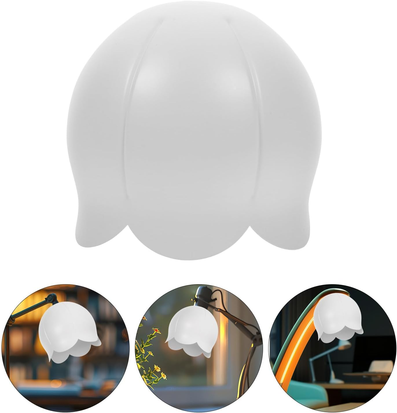 WOONEKY Bellflower Lampshade Small Flower Lamp Shade for Table Lamp Bedroom Night Light Replacement Lampshade Compatible with GU10 Bulb Holder Frame 1Cm Hole Diameter