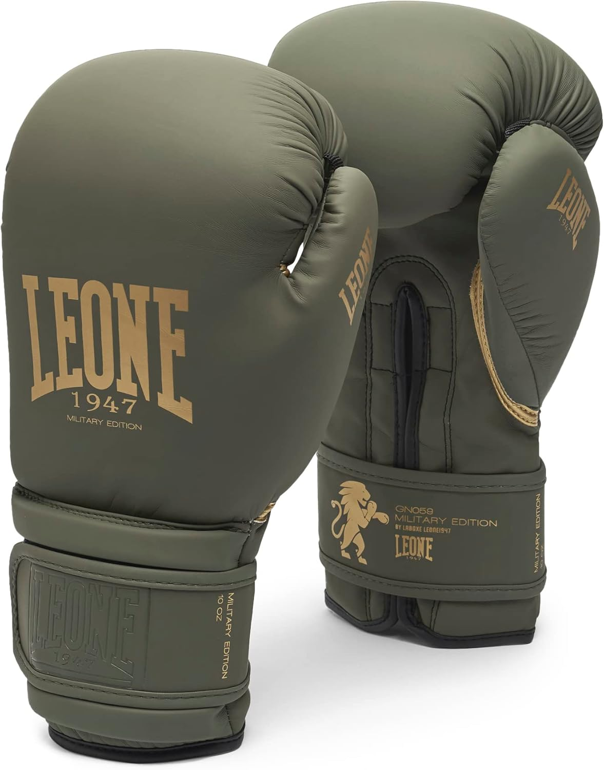 Leone 1947 Boxing Gloves Military Edition Leather MMA UFC Muay Thai Kick Boxing K1 Karate Training Sparring Punching Gloves