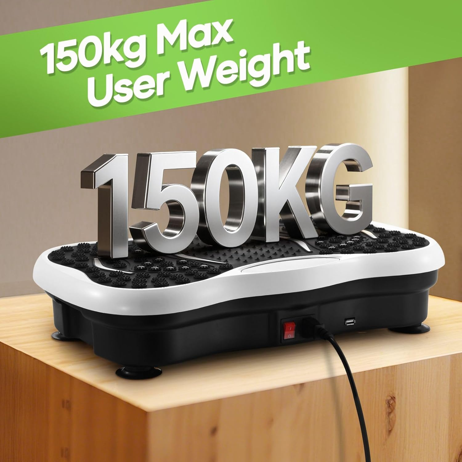 GNEKI Vibration Plate Exercise Machine, Vibrating Fitness Platform for Lymphatic Drainage, Full Body Shaker Workout Equipment Shaping Vibrate Plate, Board Sport for Home Exercise Gym - Black image number 5