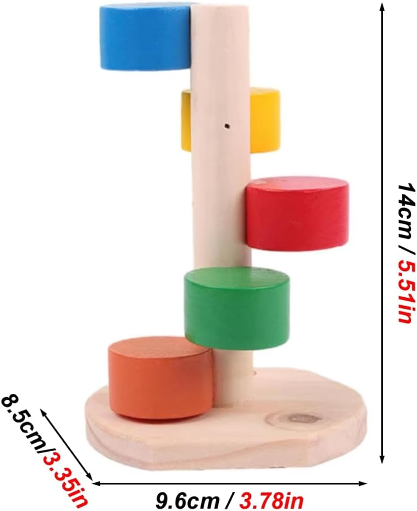AIMALL Hamster Colourful Cloud Ladder Climbing Toy, Solid Wood Molar Stair Exercise Play Supplies for Small Pets, 5.5" X 3.78" X 3.35" image number 6