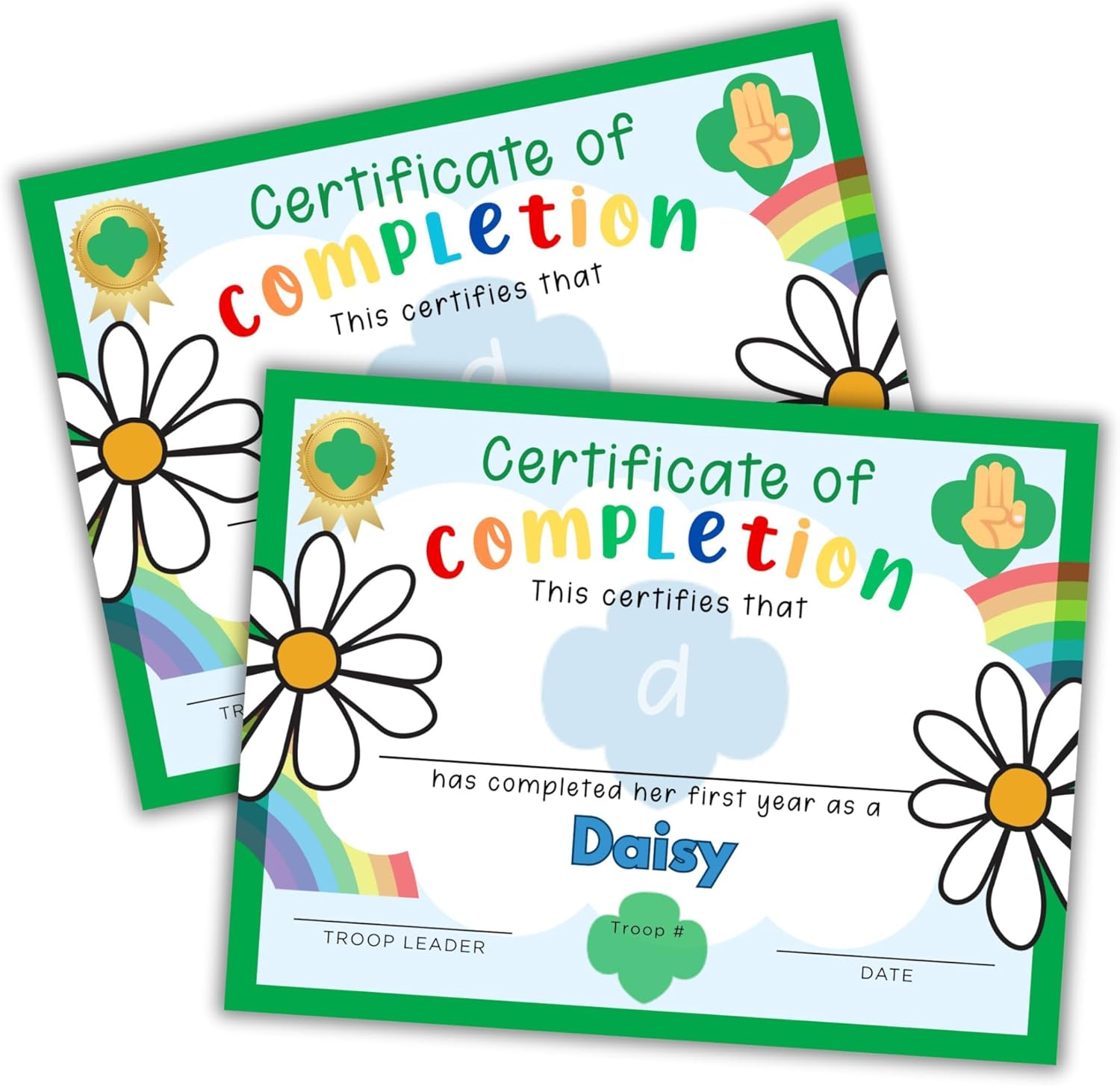 Scout First Year as a Daisy Completion Certificate Award 30Pk 8.5X11&rdquo; Troop Leader Bridge Girl Ceremony Brownie Cookie Sales Sold Here image number 4