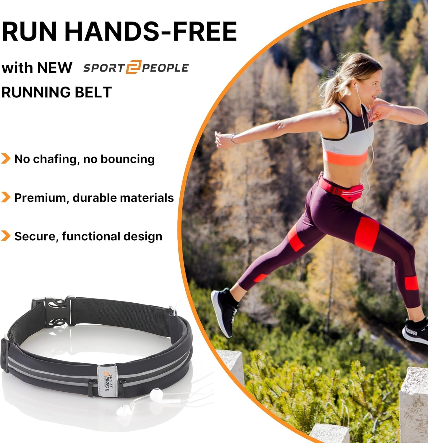 Water-Resistant Running Belt for Men and Women, Running Fanny Pack for Hands-Free Workout, Phone Holder for Running, Freerunning Reflective Waist Pack, Money Belt - Army Green image number 4