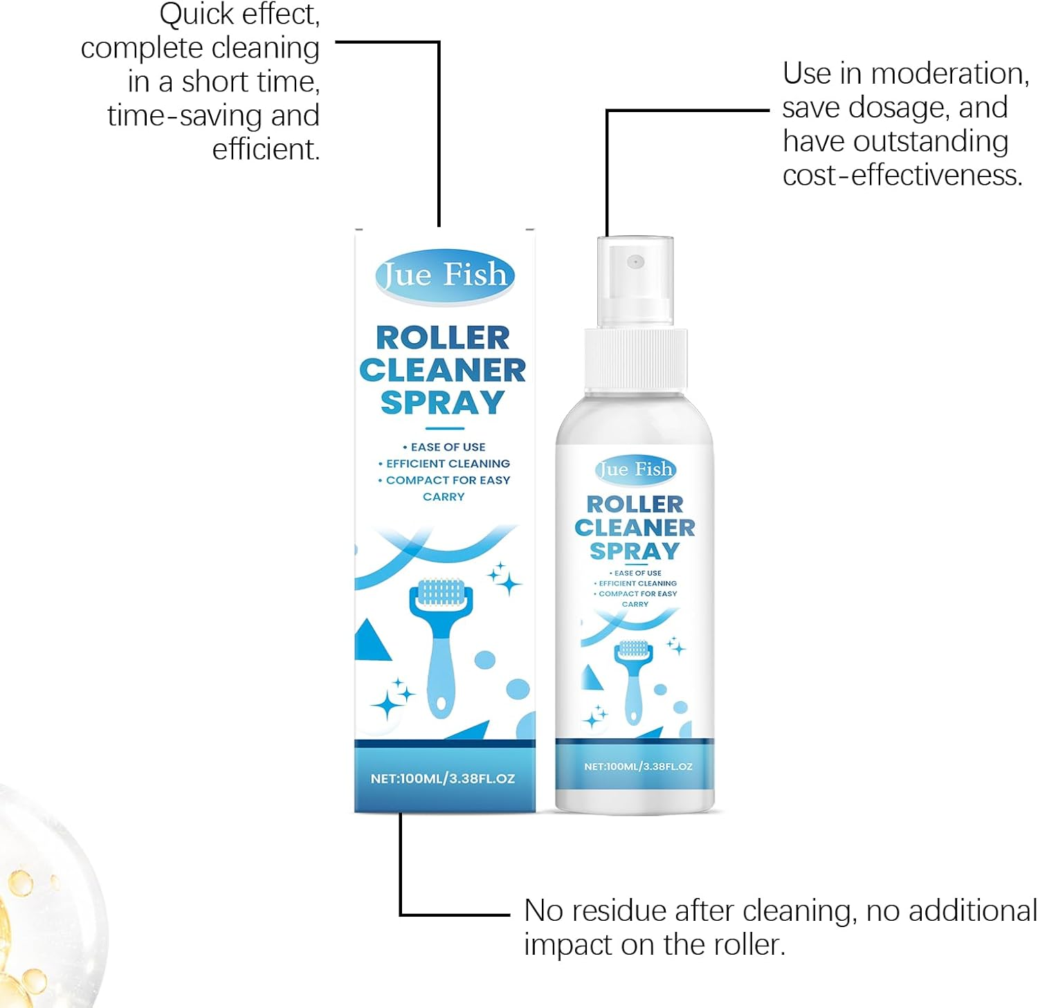 Roller Cleaner Spray, Deep Cleaning Solution for Massage Tools, 100Ml/3.38Fl.Oz, Efficient Stain Removal, Smooth Upgrade Formula image number 1