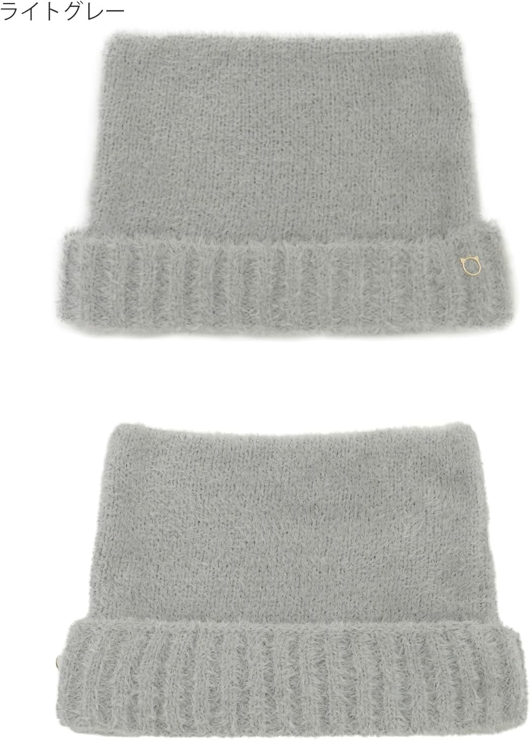 Pole & Joe MOONBAT Paul & Joe ACCESSOIRES Beanie Cat Shaggy Knit Hat Cat Ears Knit Autumn Winter Cold Protection Women'S Light Gray image number 2