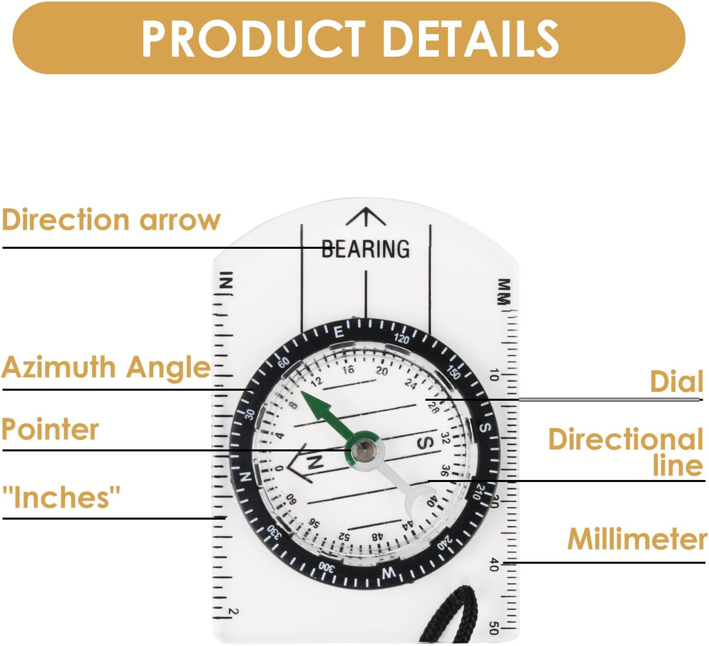2-Pack Professional Baseplate Ruler for Hiking | Map Ruler with Scale & Lanyard | Precision Navigation Tool for Camping, Trekking & Orienteering image number 5
