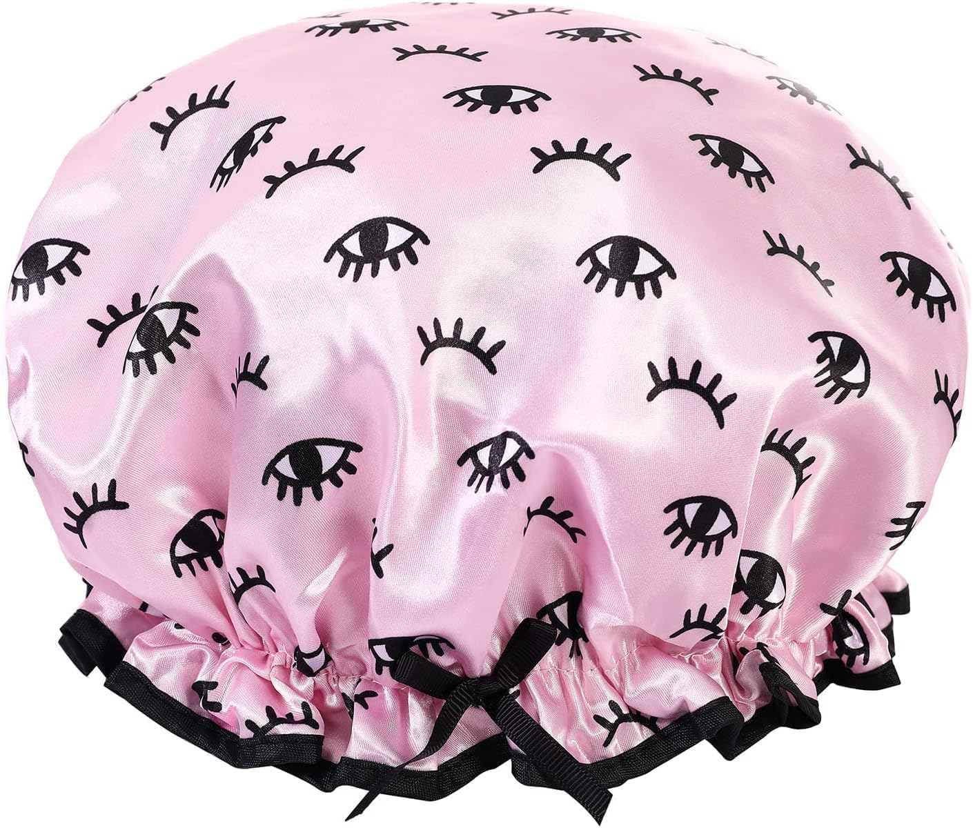 3 Packs Shower Cap, Large Shower Caps for Women Eusable Waterproof,Double Layer Waterproof Shower Cap for Long Hair image number 3