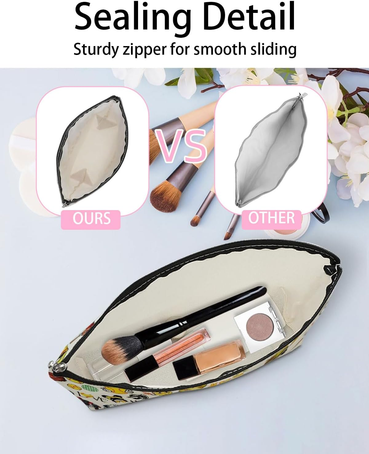 TPZORJX 2 X Make-Up Bags for Women, Cosmetic Bag, Wash Bag, Storage Cosmetic Bag, Multifunctional, with Sports Balls Motif and Zip for Teenagers, Daughter, Sister, Best Friend image number 2