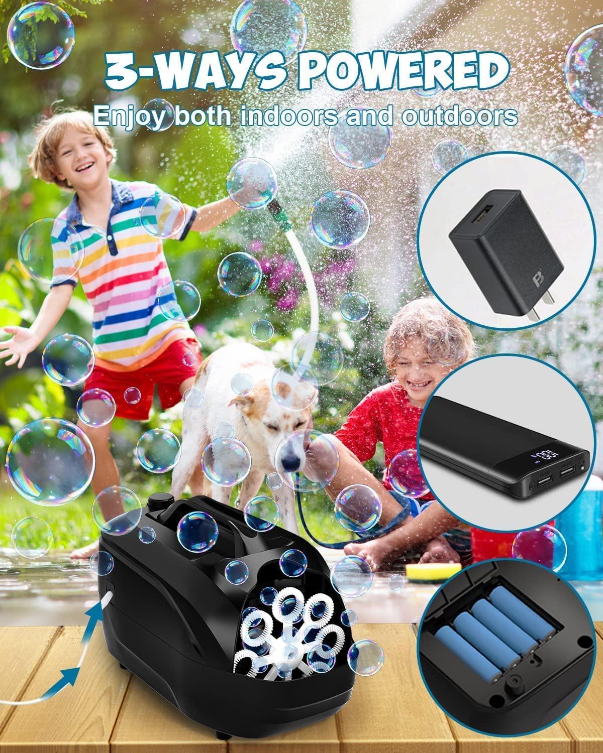 Bubble Machine - 4000+ Bubbles/Min Automatic Bubble Blower - Mini Bubble Machine for Toddlers 1-3 & Kids - Portable Professional Bubble Maker - Bubble Toys for Indoor and Outdoor image number 2