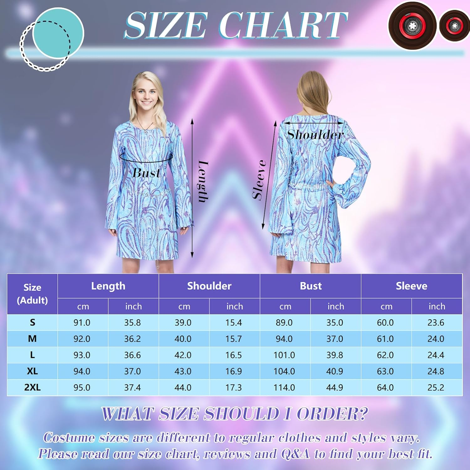 Hippie Costume Women 70S 80S Costume Women 8 PCS Hippie Costume Set 70S Disco Costume Women Fancy Dress Cosplay Carnival Party image number 5