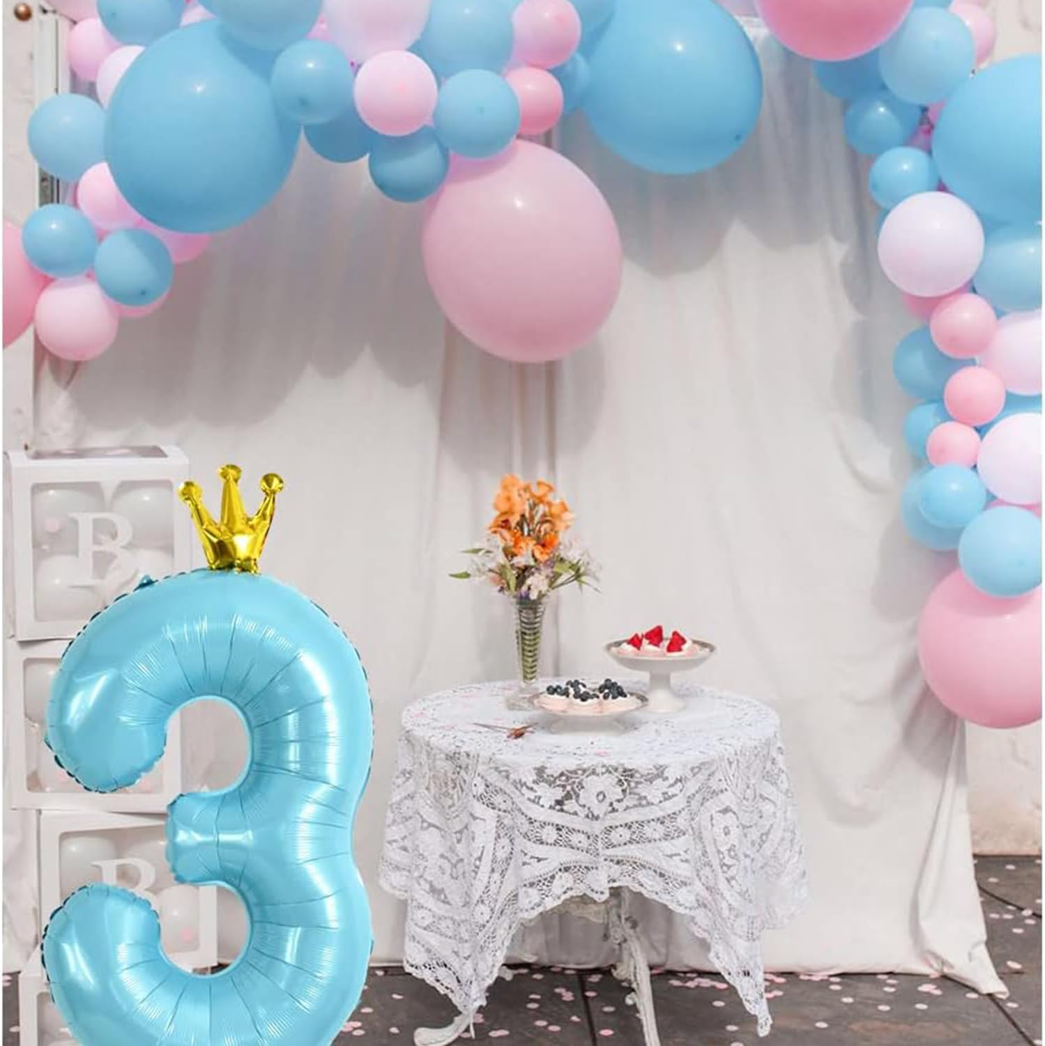 40 Inch Blue Large Numbers Balloon 1-5 Birthday Party Decorations, Foil Mylar Big Number Balloon Digital 1 for Birthday Party Wedding Bridal Photo Shoot image number 3