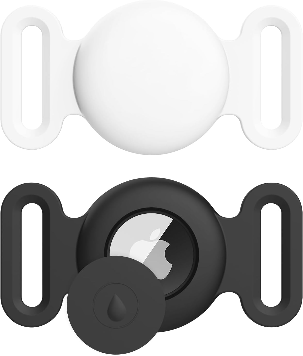 2-Pack Case for Apple Airtag Holder Dog Cat Collar, Silicone Protective Cat Dog Collar Airtag Holder, Pet GPS Tracker Collar Holder