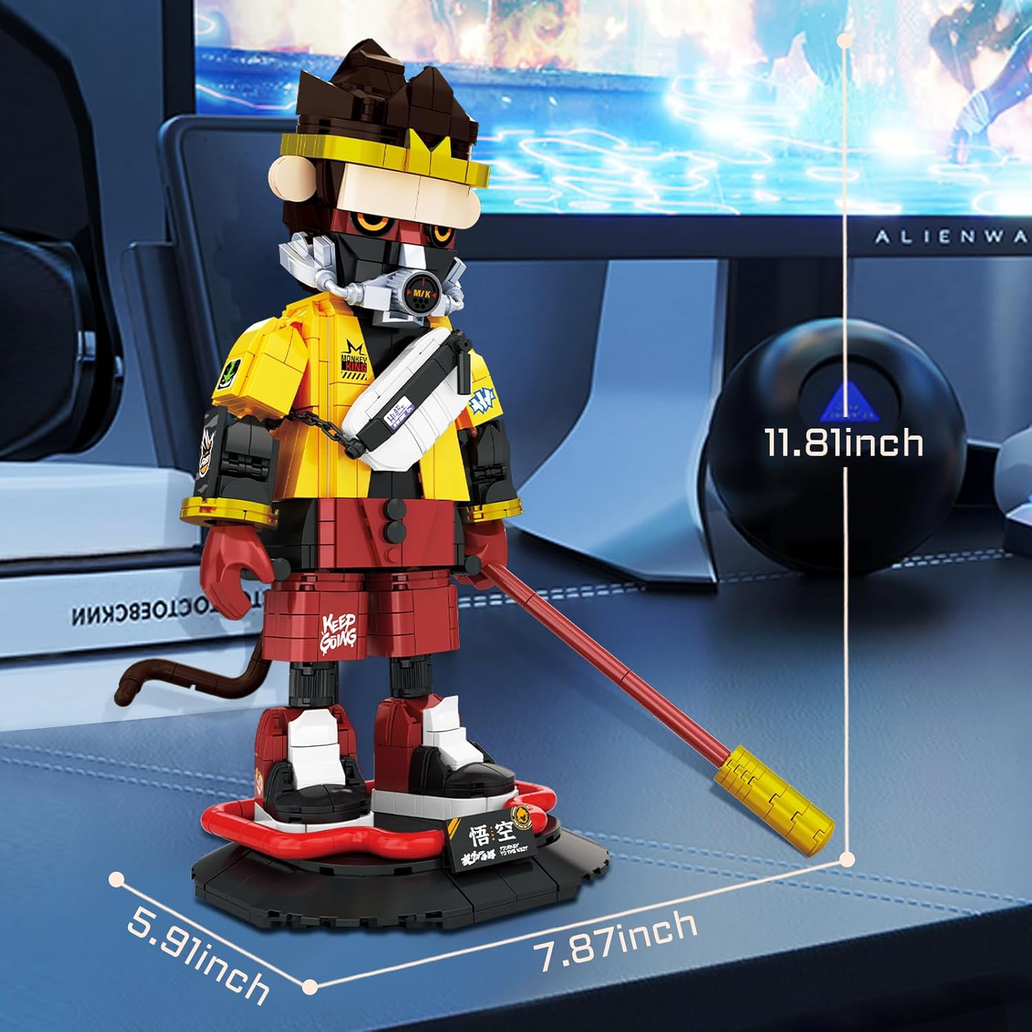 Jmbricklayer Monkey Mech Toy Building Set for Adults 70139, Cool Monkey King Warrior Mecha Model Kit, MOC Classic Collectible Art Mythical Figure Toy Model, Ideal Gifts for Adults and Kids Age 14+ image number 3