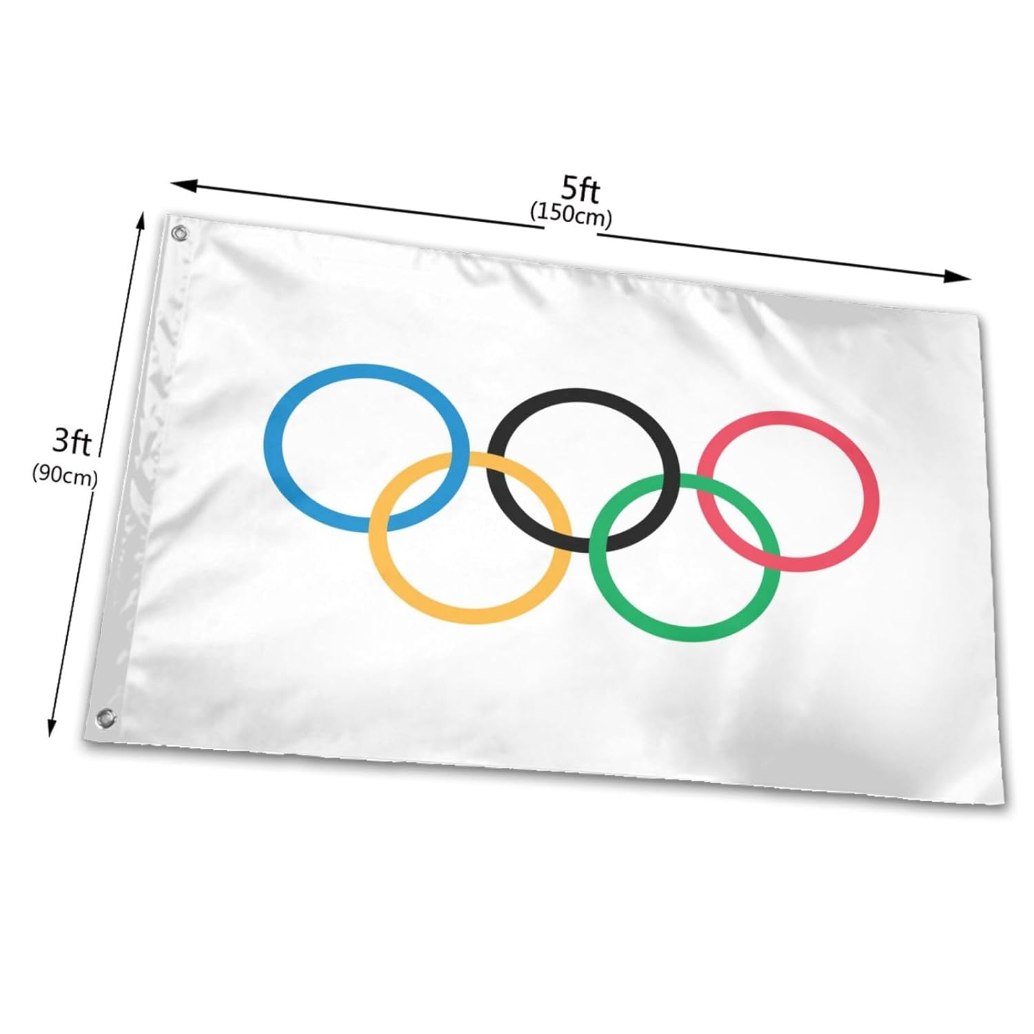 Olympic Flag 3X5 Ft Olympics Decorations 2024 Flags - Indoor and Outdoor Olympic Banner image number 1