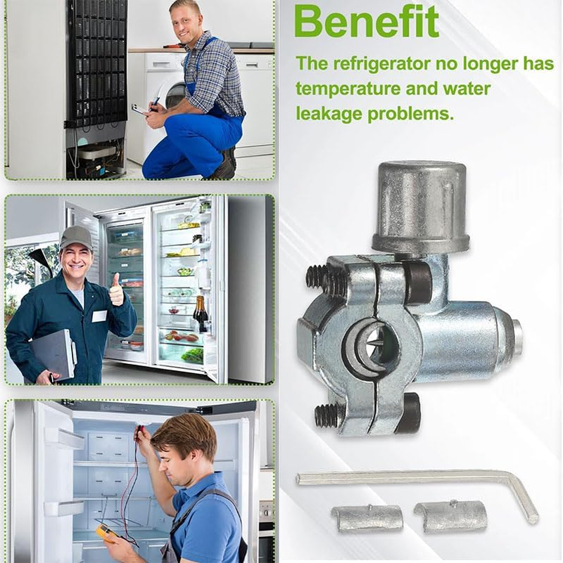 2Pcs BPV-31 Piercing Valve Kit with 2 Hex Keys & 4 Adapters &ndash; Universal Refrigerant Line Tap for 1/4", 5/16", 3/8" OD Pipes (Replaces TJ90BPV31, AP4502525, BPV31D, GPV14, MPV3) image number 2