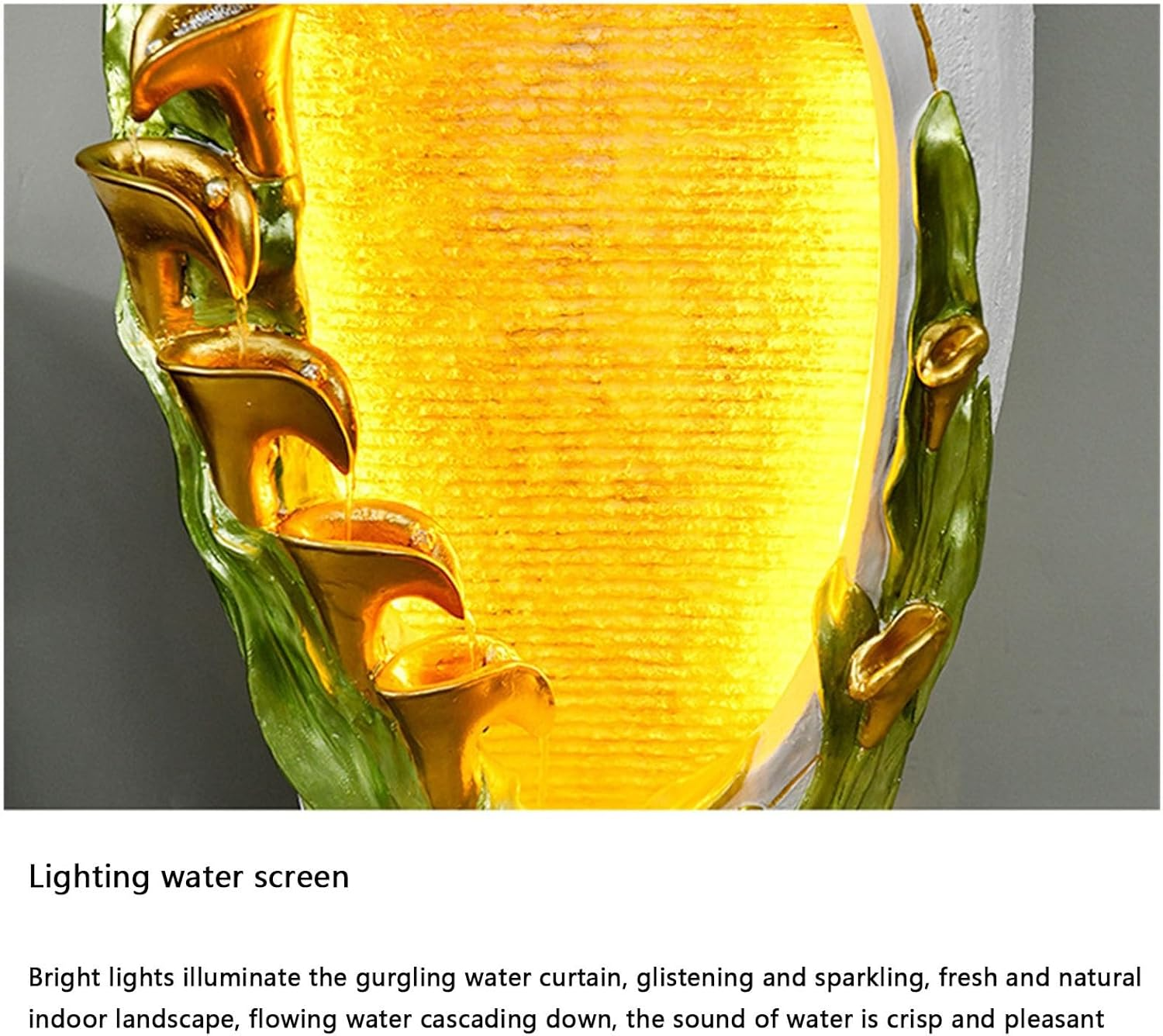 Outdoor Fountain Indoor Fountain, Creative Ornaments, Horseshoe Lotus Modern Fogging Water, Home/Office Decor(White) image number 2