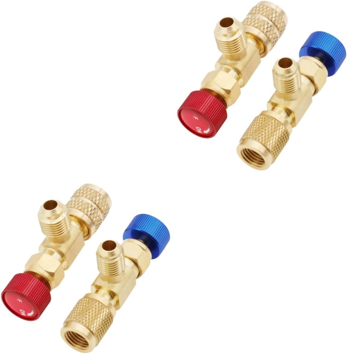 Iplusmile 4Pcs Refrigerant Charging Valve Safety Valve for Air Conditioning Copper Material for Refrigerator Charge