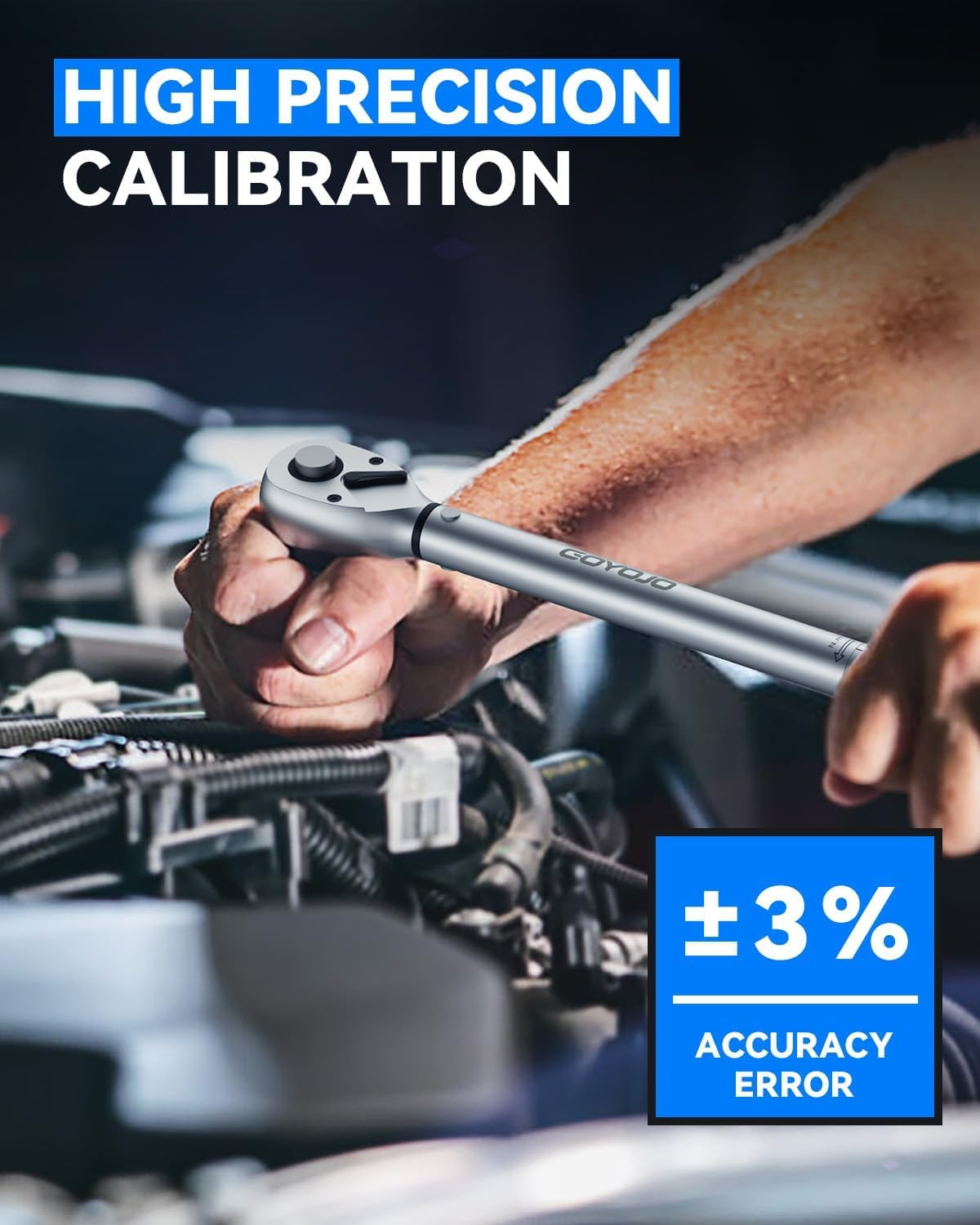 GOYOJO 3/8-Inch Drive Precision Torque Wrench, 5-60Nm/3.7-44.3Ft.Lb, Dual-Direction, Adjustable Mechanic'S Tool for Professional Automotive Maintenance & Repair image number 3