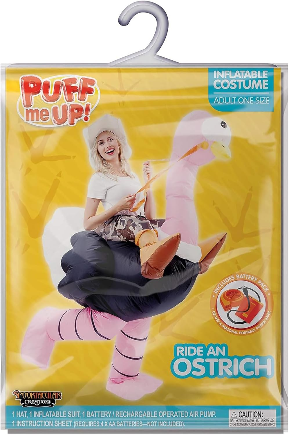 Halloween Inflatable Ostrich Costume Adult, Funny Ostrich Costume Suit for Halloween, Carnival, Mardi Gras, Bachelor Parties, Cosplay and Themed Parties, One Size 150&ndash;190 Cm image number 2