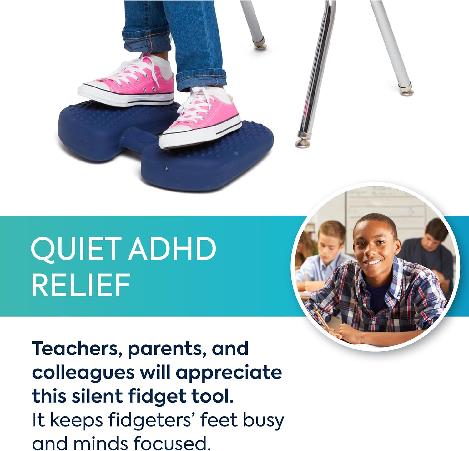 Bouncy Bands Wiggle Feet (Dark Blue) - Fidget Tool - Fidget Toy - Sensory-Motor Aids - Focus - All Ages image number 5