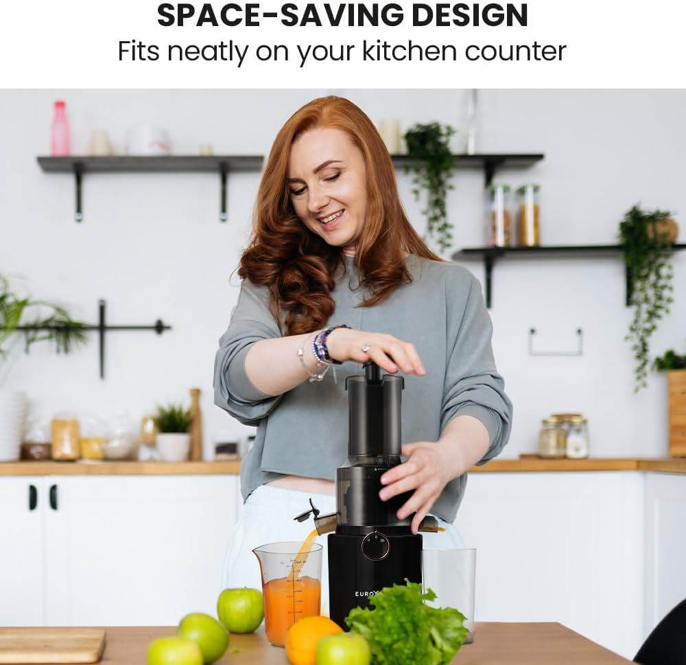 Eurochef Cold Press Slow Juicer Machine, Large Chute, 200W, Charcoal Grey image number 4