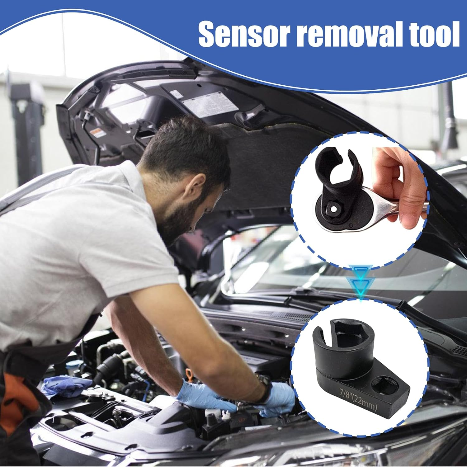 Yulokdwi Oxygen Sensor Removal Tool - Removal Wrench for Oxygen Sensor - Portable Maintenance Accessory for Engine, Car, Automotive, Mechanic image number 3