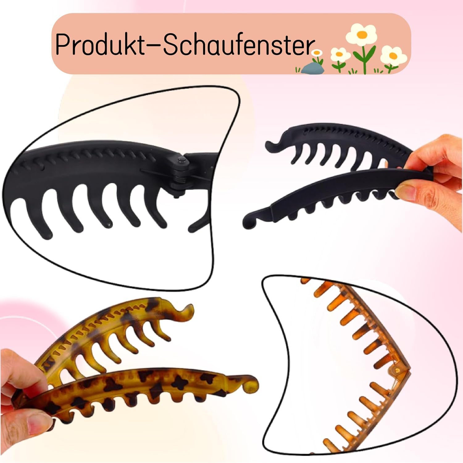 Esshogo Vintage Banana Clip, Thick Hair Banana Clip, 6 Pack, 13 X 3 Cm, Women & Girls image number 5