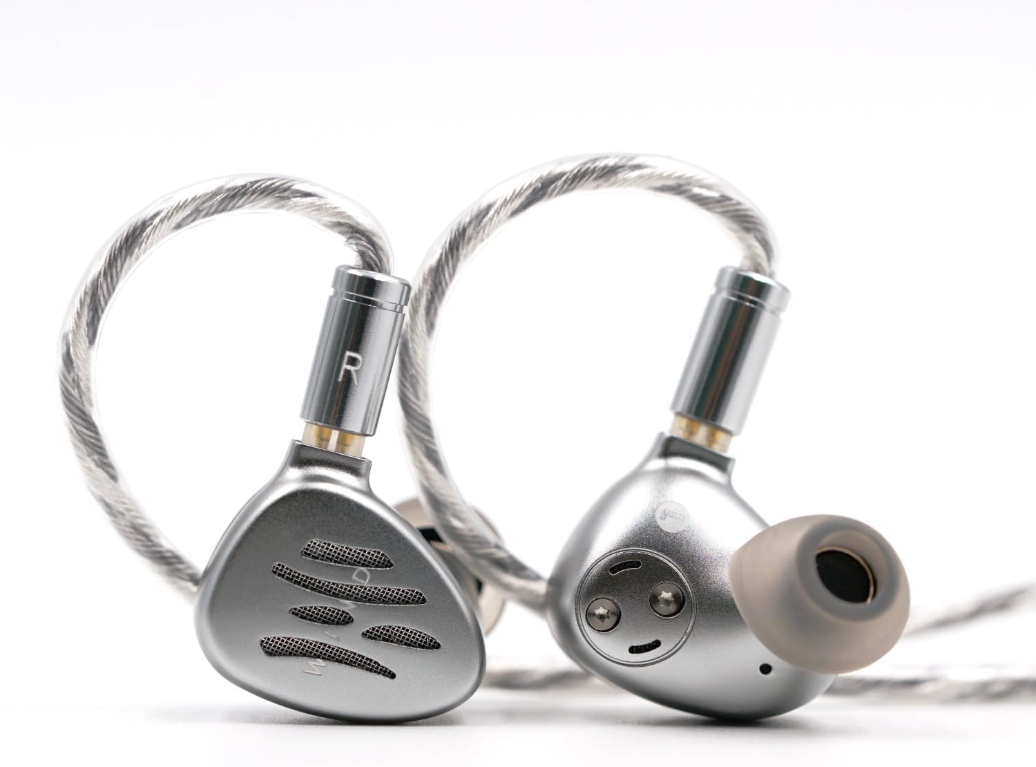 BQEYZ Coil Type Bone Conduction + Dynamic Hybrid Earphones, Wind Silver (0.1 Inch (2.5 Mm) Earphone Case Included