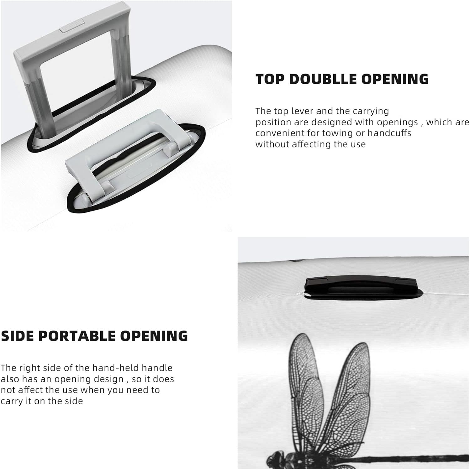 Dragonfly Luggage Cover Anti-Scratch Suitcase Protector Fits 18-32 Inch Luggage image number 3