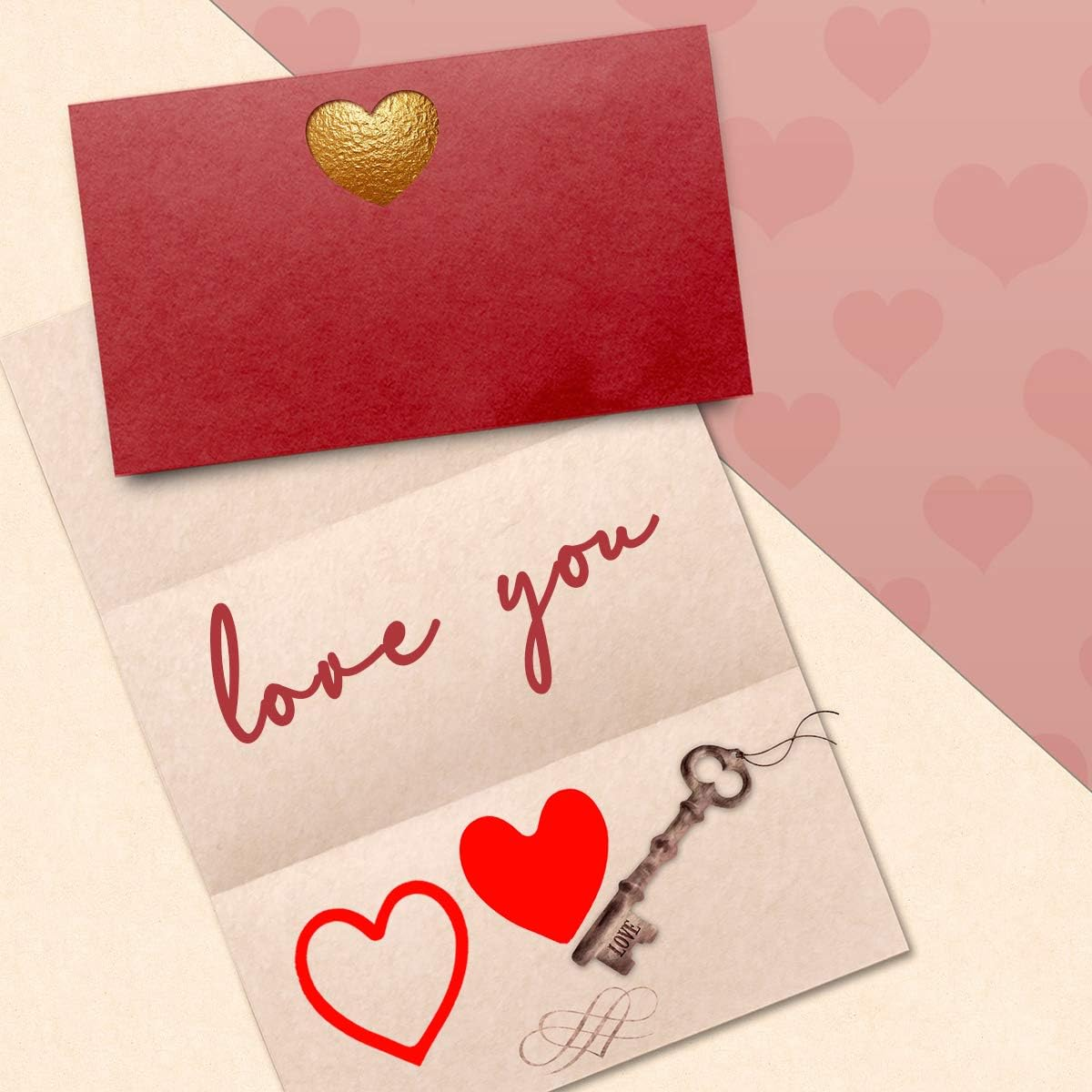 Red Heart Shape Stickers Label,1.5 in Hollow and 1.25 in Solid Heart Stickers,500 per Roll image number 5