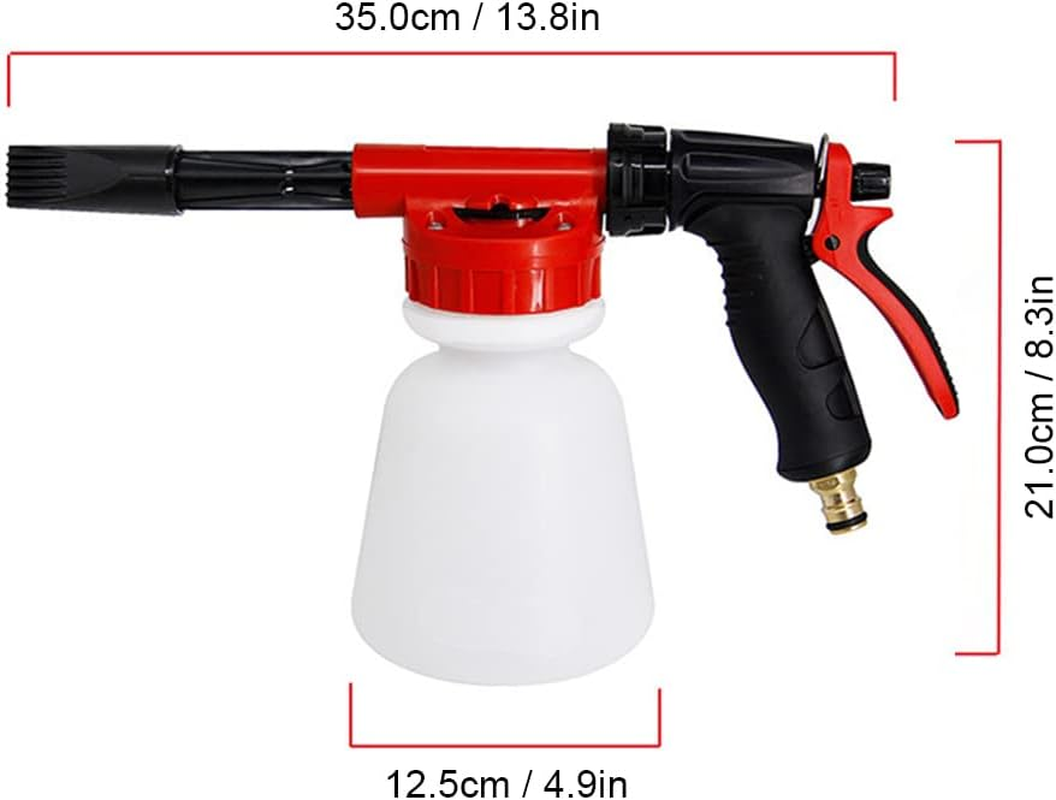 Car Wash Foam Gun,Car Wash Foam Gun Garden Hose Sprayer Foam Sprayer with Adjustable Ratio Dial Soap Foaming Sprayer Nozzle Kit with 1 Liter Bottle Universal Connectors image number 6