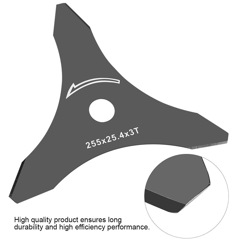 Brush Cutter Blade 3-Tooth with 25.4 Mm Bore Weed Cutter Metal Blade Brushcutter & Trimmer Strimmer Blades image number 4