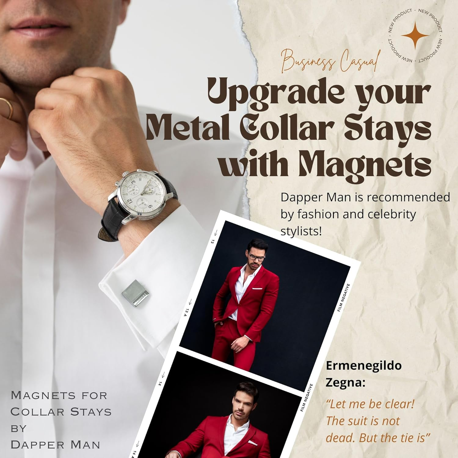 Replacement Magnets for Collar Stays Magnetic or Metal Collar Stays - 12 Pcs Comes in a Luxury Box for Storing. image number 6