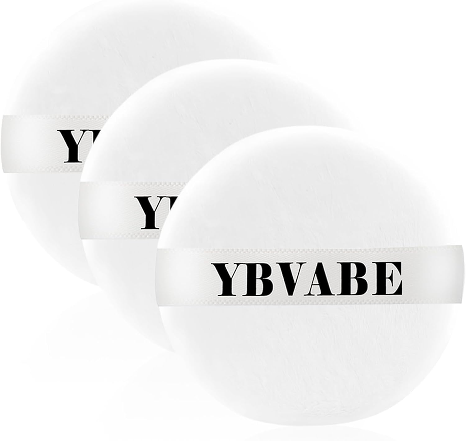YBVABE Large Powder Puff - Ultra Thick Big 10Cm/4Inches - 3Pcs Washable Velour Body round Fluffy Baby Cosmetic Puff Makeup Sponge for Loose Powder image number 4