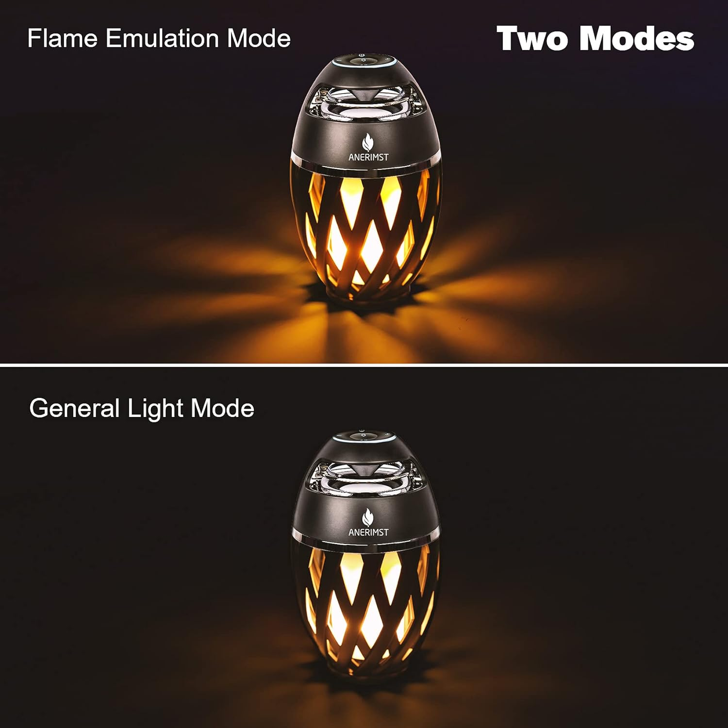 ANERIMST Torch Bluetooth Speaker with Poles/Hook, Flickering Flame Effect, Outdoor/Indoor Waterproof Stereo Speakers, Led Lantern for Party/Yard/Patio/Gifts, 2 Pack, Yellow Light (Jean-Tan-707)