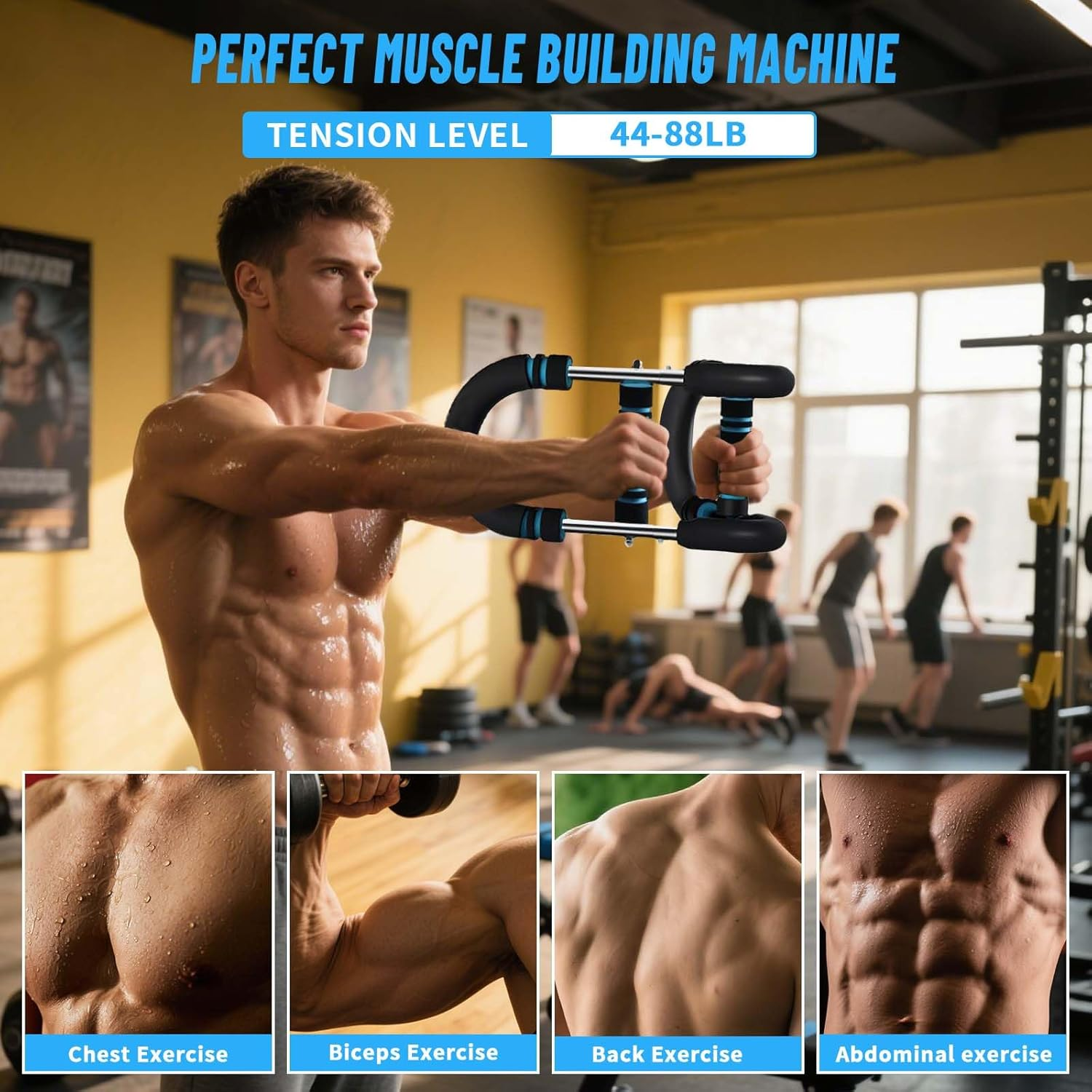 Twister Arm Trainer, 44&ndash;88Lb Adjustable Power Twister Bar, Chest Shoulder Arm Workout Equipment, Portable Detachable Upper Body Fitness Machine for Home & Gym image number 2