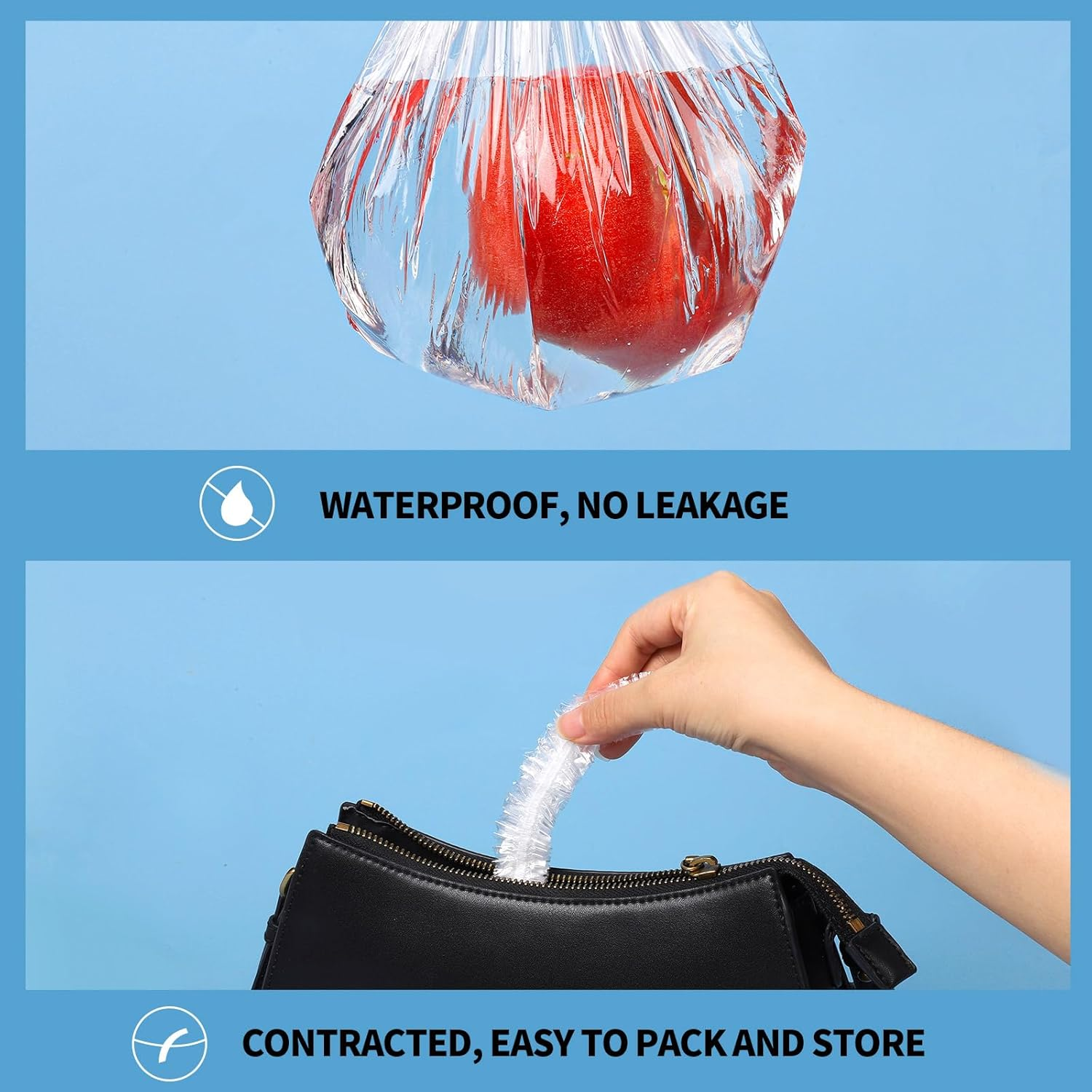 LEOBRO Extra Large Disposable Shower Cap, 100PCS, Clear Thick Plastic Hair Caps for Women, Hair Treatment, 20.5 INCH image number 5