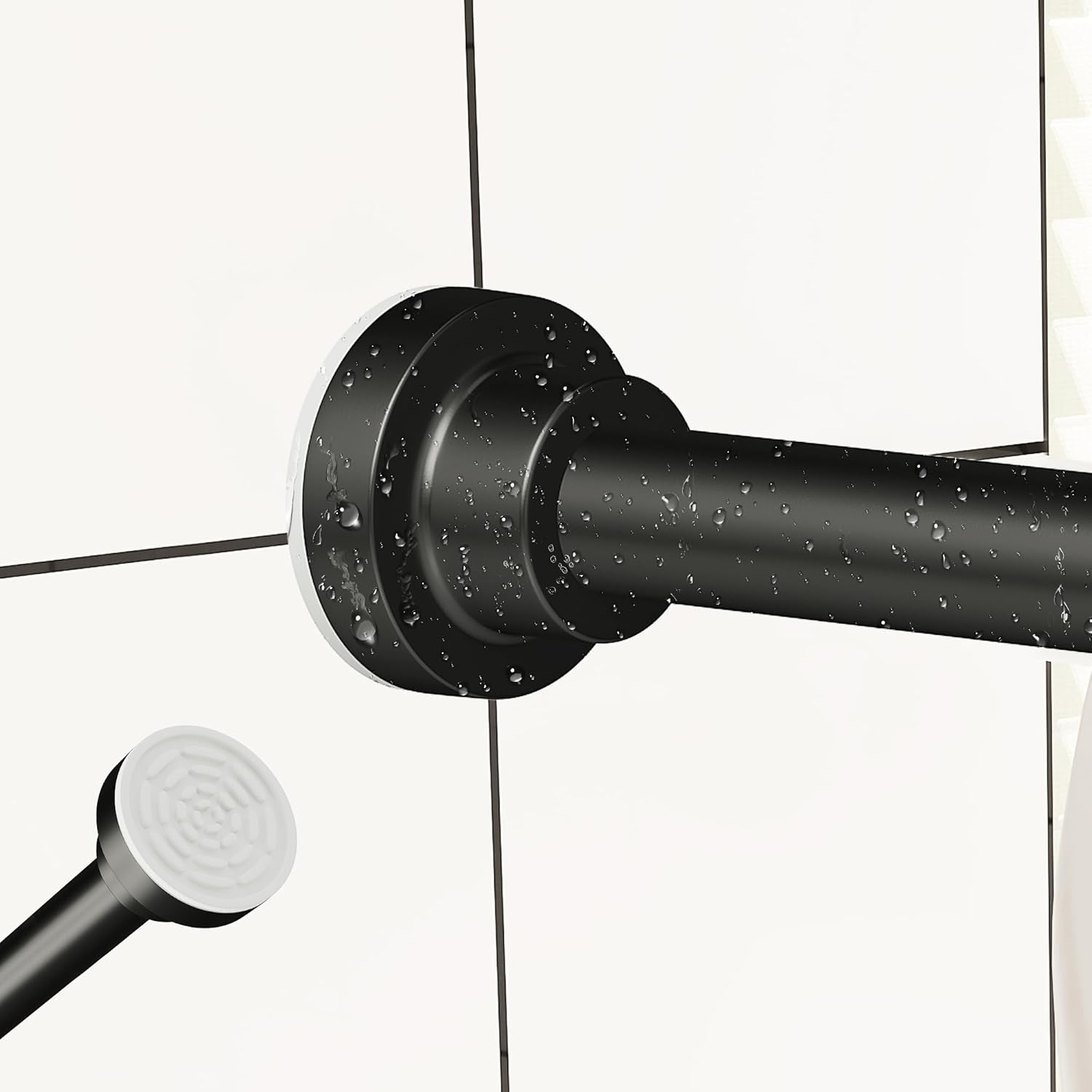 Shower Curtain Rod No Drill，80-155Cm Adjustable Curtain Rod，Stainless Steel Curtain Rod for Bathrooms, Wardrobe, Window，Non Slip, No Rust, No Drill,Brush Nickel