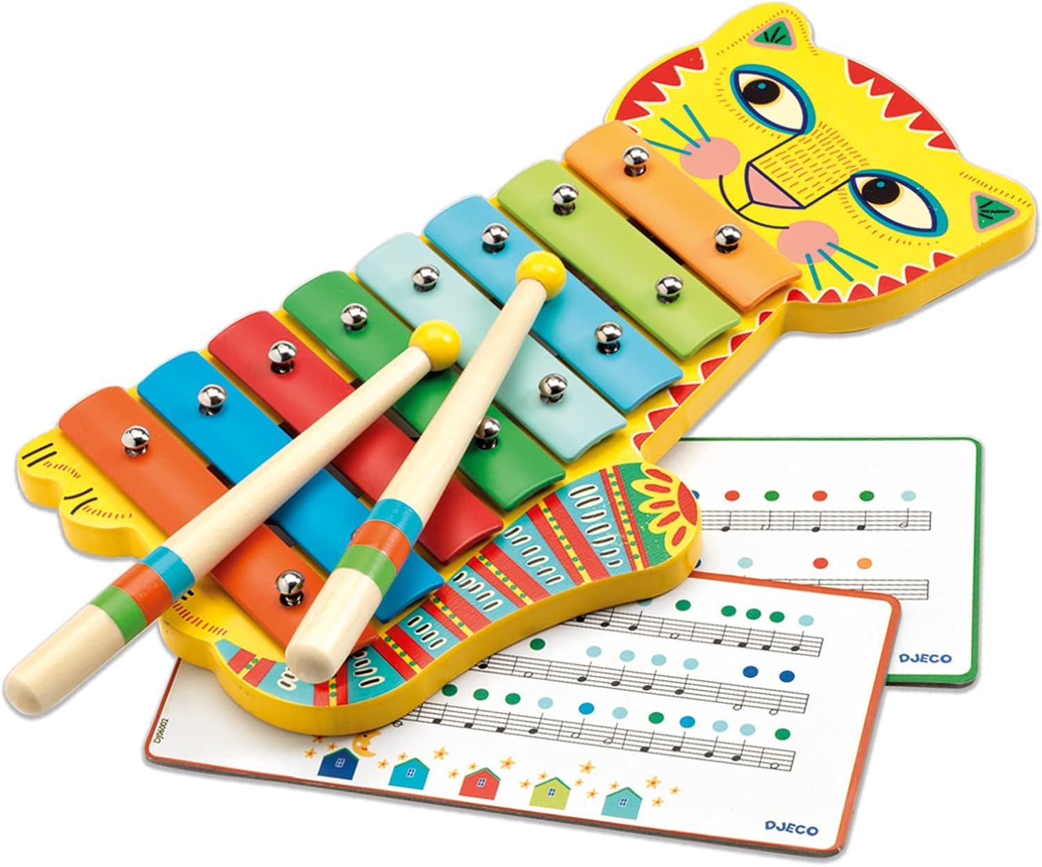 Djeco DJ06002 Animambo Wooden Cat Metallophone image number 1