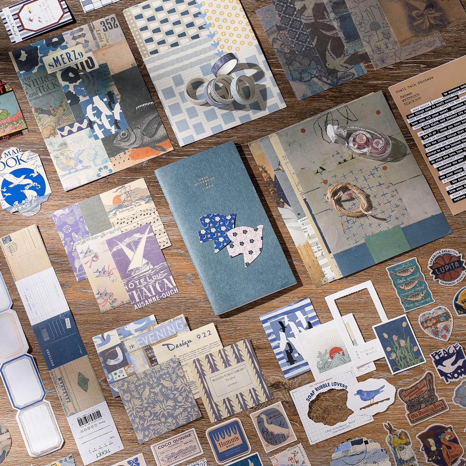 JOYCHOIC Vintage Scrapbooking Supplies Aesthetic Journaling Kit, Scrapbook Papers Quote Stickers TN Notebook Large Collection for Bullet Junk Journal, Planner DIY Arts Craft Collage, Beginners